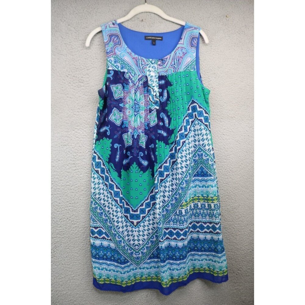 Chris McLaughlin Sleeveless Chiffon Dress-Size 6-Geometric-Whimsigoth-Fairy